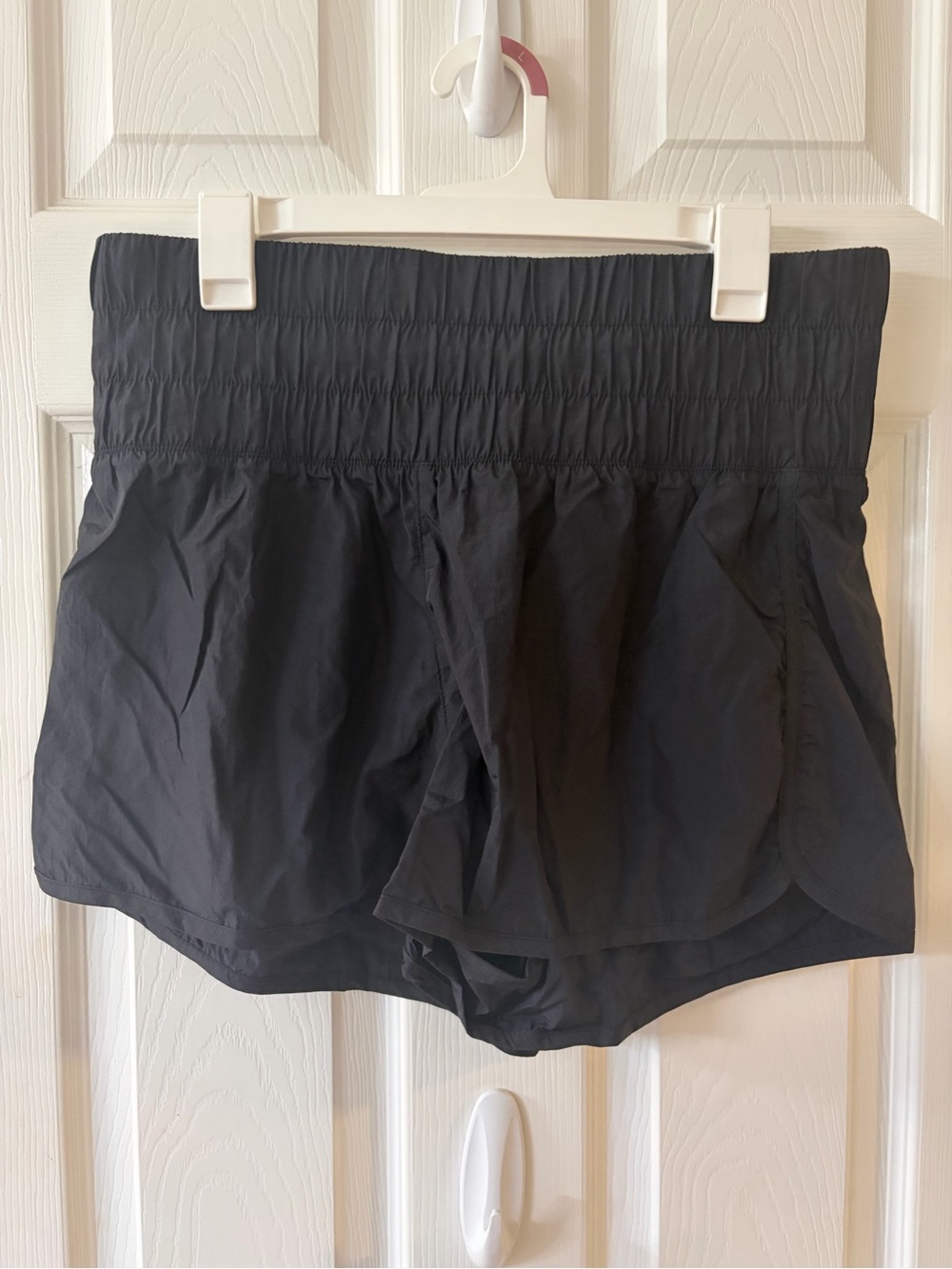 Women's Black High Rise Elastic Waist Active Shorts